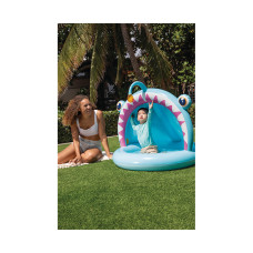 Детский надувной бассейн Angler Fish 127 х 102 x 86 см, INTEX, 58419NP, Винил, 45л., 1-3, Встроенный тент, Надувной пол, Голубой, Цветная коробка