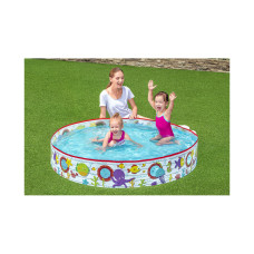 Детский бассейн с жёсткой стенкой Fill 'N Fun 152 х 25 см, BESTWAY, 55029, Винил, 435 л., 2+, Бело/голубой, Цветная коробка