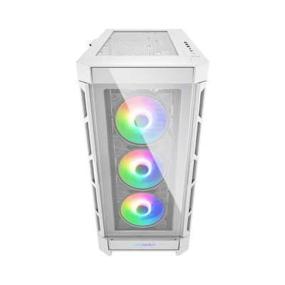 Компьютерный корпус, Cougar, Duoface Pro RGB (White) CGR-5AD1W-RGB, CEB/ATX/Micro ATX/Mini ITX, USB 1*Type C/2*3.0/1*2.0, HD-Audio+Mic, Кулер 3*12см ARGB/1*13см ARGB, Высота процессорного кулера до 190 мм, Длина VGA до 390мм, 2*3.5"/2*2.5", Толщ