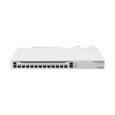 Маршрутизатор, MikroTik, CCR2004-1G-12S+2XS, Cloud Core Router, 1x Gigabit RJ45 port, 12x 10G SFP+, 2 x 25G SFP28, RouterOS, 1U rackmount case, Dual PSU, -20°C to 60°C