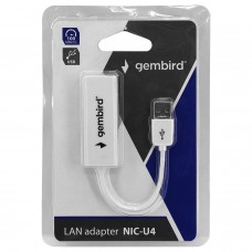 Адаптер USB на RJ-45, Gembird NIC-U4, USB 