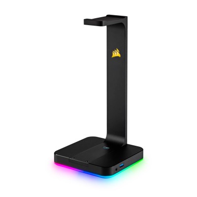 Держатель для гарнитуры с объемным звуком 7.1, Corsair ST100 Stand Garnitura, 2xUSB Type-A 3.1, 3,5 jack, Sound, Black, [CA-9011167-EU]