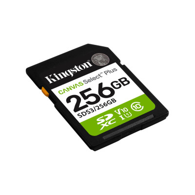 Карта памяти, Kingston, SDS3/256GB, SDXC 256GB, Canvas Select Plus, C10, UHS-I, U1, V10