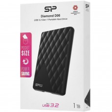 Внешний жесткий диск Silicon Power D06, SP010TBPHDD06S3K, 1 TB, Черный 