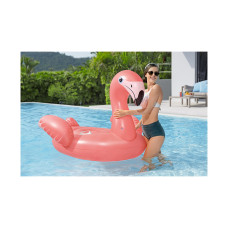 Надувная игрушка для катания верхом Фламинго (Flamenco) 168 х 120 см, BESTWAY, 41526, Винил, С ручками, Розовый,Цветная коробка