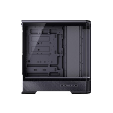 Компьютерный корпус, Jonsbo, D400 Black, Mid-Tower, ATX/M-ATX/m-ITX, Type-C*1/USB3.0*2, Audio+Mic, Высота процессорного кулера до 169 мм, Длина VGA до 450 мм, 1*2.5"/1*3,5", Сталь, Пластик, Закаленное стекло, 488*239*514, Без Б/П, Черный