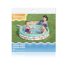 Детский надувной бассейн Safari Pals 122 х 25 см, BESTWAY, 51226, Винил, 140л., 2+, Белый, Пакет