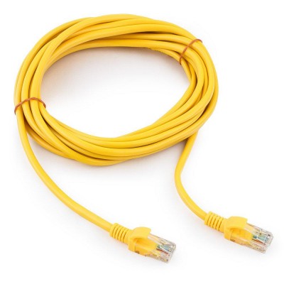 Патч-корд Cablexpert PP12-5M/Y, желтый Cable Patch cord UTP 5e-Cat 5 m