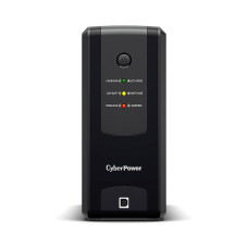 Источник бесперебойного питания, CyberPower, UT1200EG, Мощность 1200ВА/700Вт, UTG-серия, Линейно-интерактивный, Напольный, LED/Rj11/RJ45 1Gb/USB/сухие контакты, AVR: 165-290В, АКБ 12В/5Ач*2 шт., Вых: 4xSchuko, Чёрный