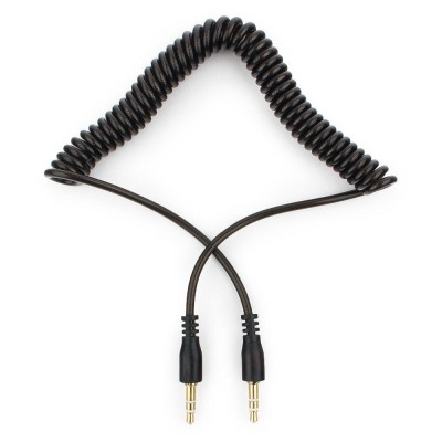 Аудиокабель Cablexpert CCA-405-6, 1.8m Cable Audio, 3.5mm/m - 3.5mm/m, AUX, спираль, black