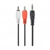 Аудиокабель Cablexpert CCA-458/0.2, Черный Cable Audio, 3.5mm/m - 2xRCA/m, 0.2m, black