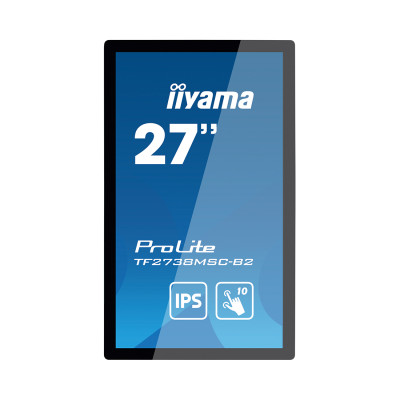 Монитор, iiyama, ProLite PL2738M, TF2738MSC-B2 A, TOUCH, 27", Open Frame, 1920x1080, IPS, 16:9, 60 Гц, 500 кд/м2, 5 мс, 16.7М, 1000:1, 178/178, DVI*1, HDMI*1, DP*1, Speakers 2 x 3W, landscape, portrait, face-up, Черный