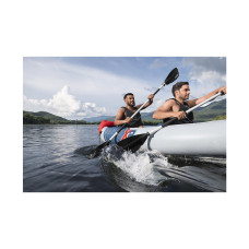 Байдарка (Каяк) надувная Hydro-Force Rapid X2 321 х 100 см, BESTWAY, 65077, Винил, Трёхкамерная, Грузоподъемность 180 кг., Алюминиевые вёсла 230 см, Ручной насос 62003, Сумка для хранения и переноски, Оранжевая, Цветная коробка