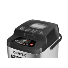Хлебопечь, Centek, CT-1410, 750г, 650Вт, 19 программ, Таймер, LCD, Окошко, Нерж. Черный