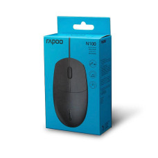 Компьютерная мышь, Rapoo, N100, Оптическая, 1000dpi, USB, Длина кабеля 1,5 метра, Чёрный Компьютерная мышь, Rapoo, N100, Оптическая, 1000dpi, USB, Длина кабеля 1,5 метра, Чёрный