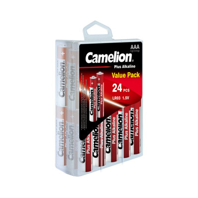 Батарейка, CAMELION, LR03-PBH24, Plus Alkaline, AAA, 1.5V, 1150 mAh, 24 шт. в пластиковом кейсе
