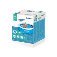 Семейный надувной бассейн Fast Set 244 х 61 см, BESTWAY, 57448, Винил, 1880 л., Голубой, Цветная коробка