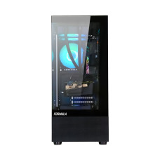 Компьютерный корпус, Formula V, Crystal Z1+ Black, ATX/micro ATX/mini-ITX, USB Type C/3.0/2.0, HD-Audio+Mic, Кулер 3*120мм ARGB, Высота процессорного кулера до 165мм, Длина VGA до 300мм, 1*3.5"/2*2.5", Толщина 0,5мм, 346x212x487мм, Без Б/П, Чёрн
