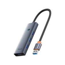 Концентратор, Baseus, UltraJoy Series 4-Port (B0005280B811-10), USB-A to USB 3.0*4+USB-C 5V, Серый