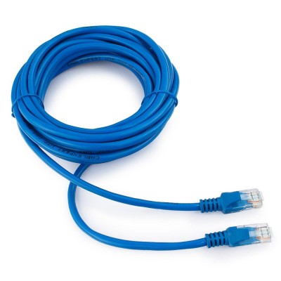 Патч-корд Cablexpert PP10-5M/B, синий Cable Patch cord UTP 5e-Cat 5 m