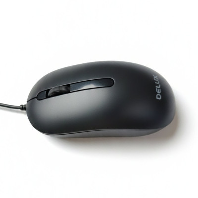 Компьютерная мышь, Delux, M232BU, Оптическая, USB, 1000dpi, Длина провода 1,6 м, Чёрная