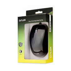 Компьютерная мышь, Delux, DLM-375OUB, Оптическая, 800dpi, USB, Длина кабеля 1.6 метра, Размер:109.6*60.5*37.5 мм., Чёрный
