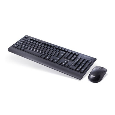Комплект Клавиатура + Мышь, Delux, DLD-6075OUB, Оптическая Мышь, 1000DPI, USB, Кол-во стандартных клавиш 104, Анг/Рус/Каз, Длина кабеля 1,6 метра, Чёрный