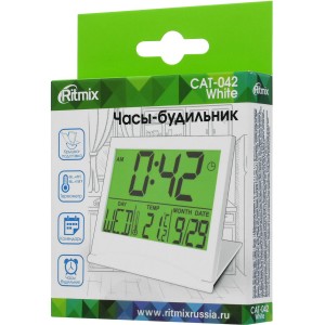 Часы с термометром Ritmix CAT-042, Белый 