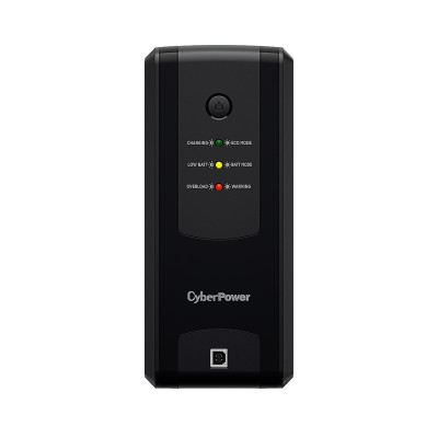Источник бесперебойного питания, CyberPower, UT1100EG, Мощность 1100ВА/660Вт, UTG-серия, Линейно-интерактивный, Напольный, LED/RJ11/RJ45/USB, AVR: 165-290В, АКБ 12В/5Ач*2 шт., Вых: 4xSchuko, Чёрный