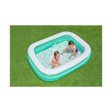 Семейный надувной бассейн Teal Rectangular 201 х 150 х 51 см, BESTWAY, 54005, Винил, 450 л., 6+, Сливной клапан, Лазурный матовый, Цветная коробка