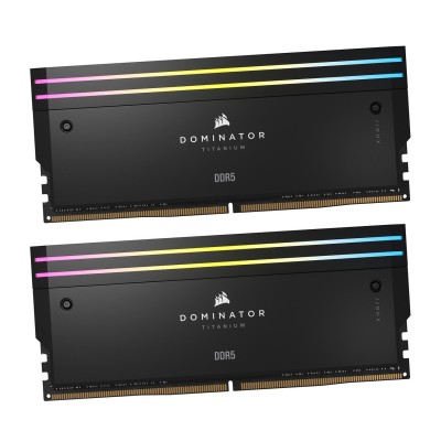 Оперативная память Corsair Dominator Titanium RGB, CMP32GX5M2B6400C32 (1.4V), DDR5, 32 GB DIMM kit <6400MHz> (2x16GB),32-40-40-84