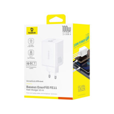 Адаптер питания, Baseus, EnerFill FE11 (P10182102213-00), 2C+U, 100W, Белый