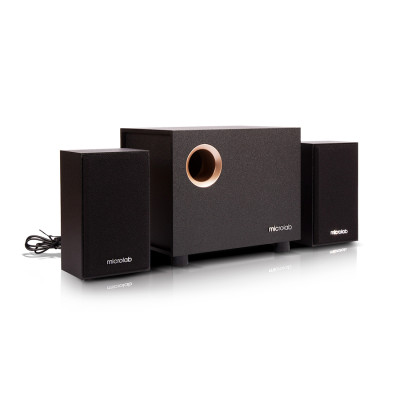 Акустическая система, Microlab, M-105, 10Вт (2,5Вт*2+5Вт), Выход 2RCA, Вход 3.5 MiniJack, Чёрный