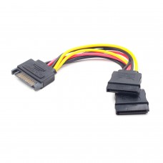 Кабель SATA 15pin(M) / 2x15pin(F), Cablexpert CC-SATAM2F-20CM 