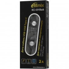 Кабель USB, Ritmix RCC-439 Black, 1.0м, Черный 