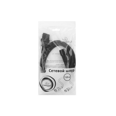 Кабель питания, Cablexpert PC-189-1-1.8M, 1.8м Cable power, C13 - C14, системный блок/монитор - ИБП, black