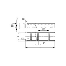 Лоток лестничный 50х200, DKC, LL5020, L3000