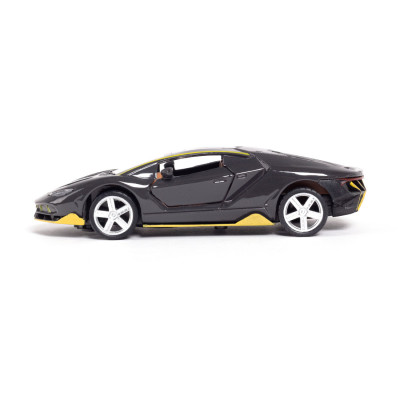 Металлическая машинка, X-Game Kids, 43740B, 1:32,Длина 12.5 см, Открывающиеся двери, Pull-back двигатель, Чёрная, Цветная коробка