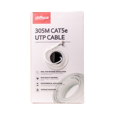 Кабель сетевой, Dahua, DH-PFM920I-5EUN, Cat.5e, UTP, 4x2x1/0.45мм, PVC, 305 м/б