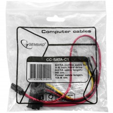 Разветвитель питания Cablexpert CC-SATA-C1, Molex, 2m -> 2 x SATAf 