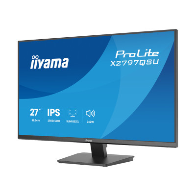Монитор, iiyama, ProLite X2797QSU-B1, 27", 2560x1440, IPS, 75Гц, 16:9, 350 кд/м, 1000:1, 1 мс, 178/178, HDMI*2, DP*1, USB A*2, USB C*2 , VESA 100*100 мм, Черный
