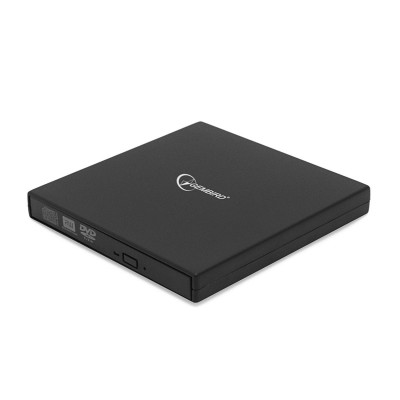 Внешний оптический привод Gembird DVD-USB-02, Черный Ext DVD±R/RW/-RAM,±R9, CD-R/RW, USB2.0, black, box