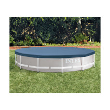 Тент для каркасных бассейнов диаметром 366 см, INTEX, 28031, Винил PVC, Тёмно-синий, Цветная коробка