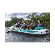 Лодка надувная Adventure Elite X5 Set 364 х 166 см, BESTWAY, 65159, Винил, Грузоподъемность 600 кг., Пара весел 145 см.(62064), Ручной насос 62086, Белая, Цветная коробка