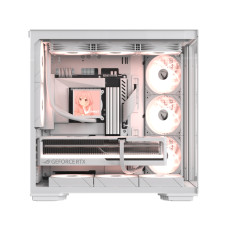 Компьютерный корпус, Formula V, Crystal Z7 PA White, EATX/ATX/micro ATX, USB Type C/3.0*1, HD-Audio, Кулер 5*120 мм ARGB, Высота процессорного кулера до 175мм, Длина VGA до 435мм, 3*3.5"/1*2.5", Толщина 0,7мм, 453.6x290x457.7мм, Без Б/П, Белый