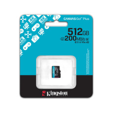 Карта памяти, Kingston, SDCG4/512GBSP, MicroSDXC 512GB, Canvas Go Plus, A2, U3, V30, без адаптера SD