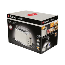 Тостер, Russell Hobbs, 26970-56, Мощность 1550Вт, 2 отделения, Функция "Размораживание", Функция "Отмена", Функция «Пауза» во время приготовления, Автоматическая центровка ломтиков, Нержавеющая сталь, Бежевый