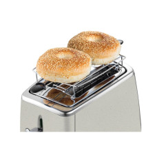 Тостер, Russell Hobbs, 26970-56, Мощность 1550Вт, 2 отделения, Функция "Размораживание", Функция "Отмена", Функция «Пауза» во время приготовления, Автоматическая центровка ломтиков, Нержавеющая сталь, Бежевый