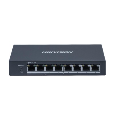 Сетевой коммутатор Hikvision DS-3E0508P-O Switch 8 port 10/100/1000M 4xGE PoE, 4xRJ45 GE, PoE 60W, desktop