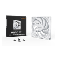 Вентилятор для компьютерного корпуса, Bequiet!, Pure Wings 3 140мм PWM High-Speed White high-speed White, BL113, 1800 об.мин, 72.3 / 122.6 CFM, 30.5 dB(A), 4-pin PWM, 140 x 140 x 25мм, Белый